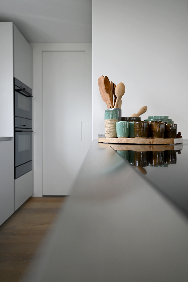 Küche, Metall, Schiebetür, Holz